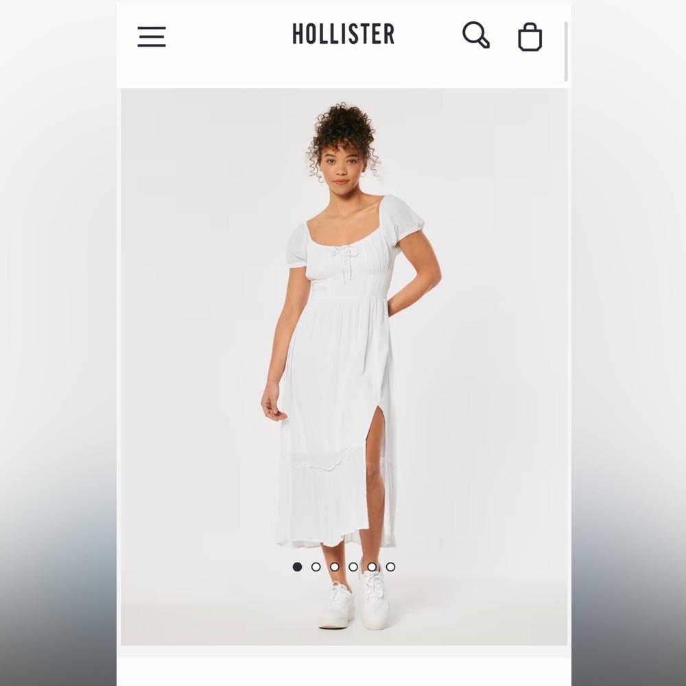 Hollister On-or-Off Shoulder Ruched Midi Dress